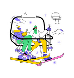 Ski Lift Isolated Cartoon