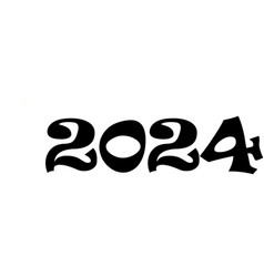 Happy New Year 2024 White Background