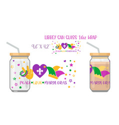 Peace Love Mardi Gras Printable Full Wrap