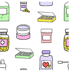 Pharmacy Seamless Pattern Background With Medical