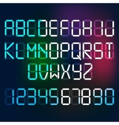 Fourteen segment led display letters and numerals Vector Image