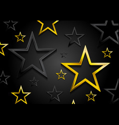 Golden And Black Shiny Stars Background