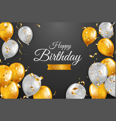 Birthday balloon background golden anniversary Vector Image