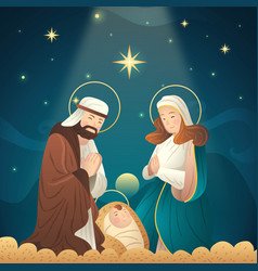 Nativity Scene Concept Hand Drawn Design