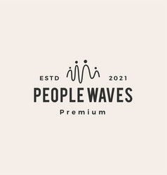 People Wave Impulse Hipster Vintage Logo Icon