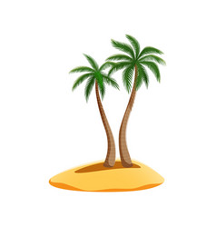 Cartoon Pirate Island With Palm Trees And Sand