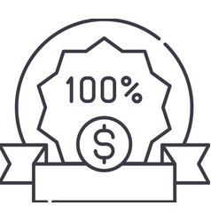 Money Back Guarantee Line Icon Outline Symbol