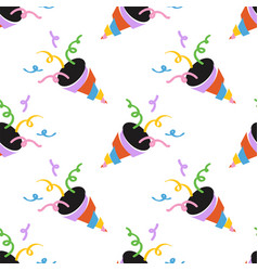 Seamless Pattern With Party Popper