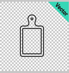 Black Line Cutting Board Icon Isolated