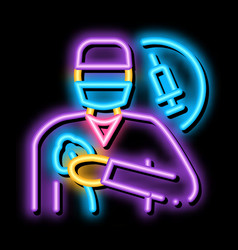 Anesthesiologist Medical Worker Neon Glow Icon