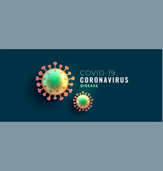 Coronavirus Covid-19 Disease Banner With Two