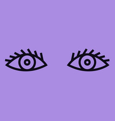 Purple Eyes In Outline Style