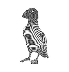 Simple Line Art Of An Atlantic Puffin 2