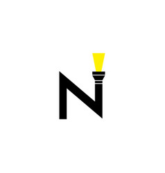 Letter N Flashlight Simple Logo Symbol