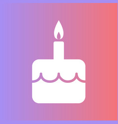 Solid Single Cake And Candle Birthday Icon