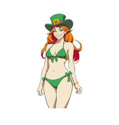 St Patricks Day Beautiful Female Leprechaun