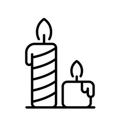 Two Christmas Candles Icon Holiday Big And Small