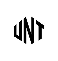 Unt Letter Logo Design With Polygon Shape