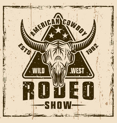 Rodeo show advertisement poster in retro style Vector Image