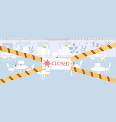 Restaurant Closed Sign Board Warning Border Tape