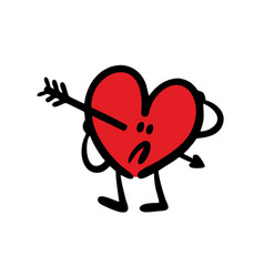 Cartoon Hand Drawn Frustrated Character Heart