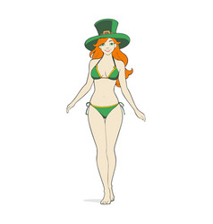 St Patricks Day Beautiful Female Leprechaun