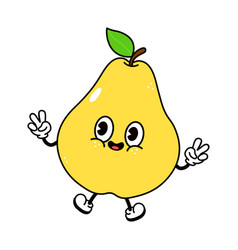 Cute Funny Pear Jumping Character Hand