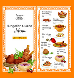 Hungarian Cuisine Traditional Meal Menu