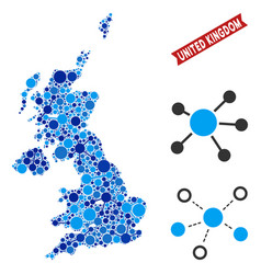 United Kingdom Map Connections Composition