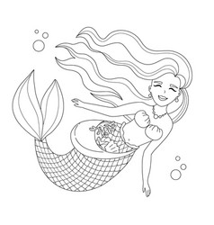 Hand Drawn Mermaid Outline