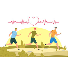 Running For Heart Health Flat Concept