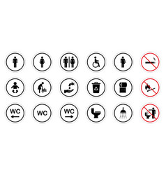 Toilet Room Silhouette Icon Set Of Wc Sign