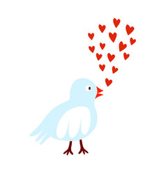 Cute Bird In Love With Hearts Design Element