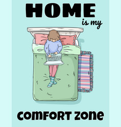 Home Is My Comfort Zone Cute Funny Postcard Girl