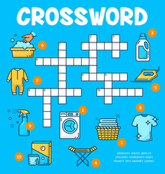 Washing And Cleaning Crossword Puzzle Worksheet