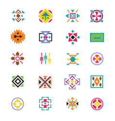 Aztec or apache motif style logo set native Vector Image