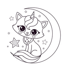 unicorn kitten coloring pages vector images 56