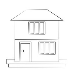 Family Home Or Two Story House Icon Image