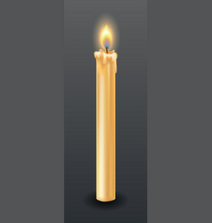 Burning Candle With Dripping Or Flowing Wax