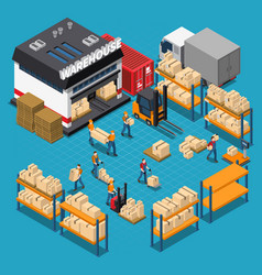 Warehouse Isometric Composition