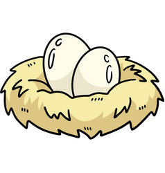 Egg Nest Cartoon Colored Clipart