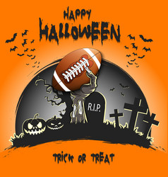 Happy Halloween Zombie Hand With A Football Ball