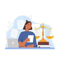 Legal Research Woman Lawyer With Gavels