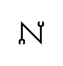 Letter N Wrench Simple Symbol Logo