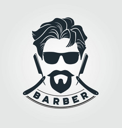 Barber Shop Poster Template With Bearded Men