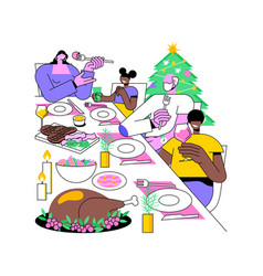 Christmas Dinner Isolated Cartoon