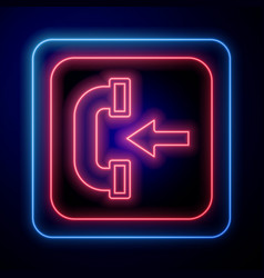 Glowing Neon Incoming Call Phone Icon Isolated