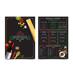 Italian Restaurant Menu With Special Offer