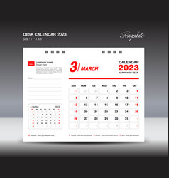 March 2023 Template- Desk Calendar 2023 Year