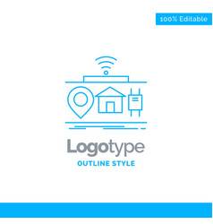 Blue Logo Design For Iot Gadgets Internet